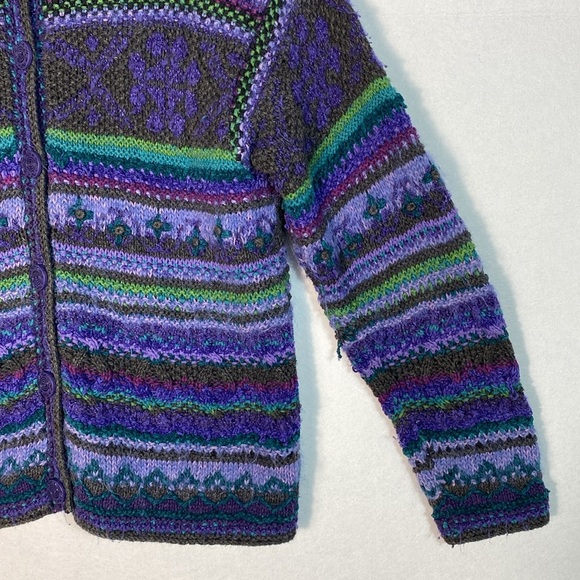 Sigrid Olsen Hand Knit Multicolor Cardigan Sweater size medium - Picture 4 of 15